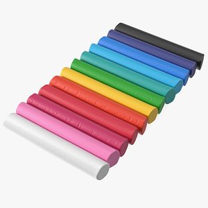 Rainbow Colors Plasticine Modeling Clay Bars model