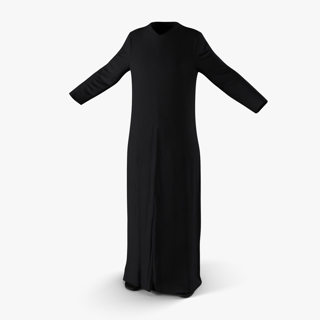 Traditional Arab Ladies Dress Abaya 2 3D model preview