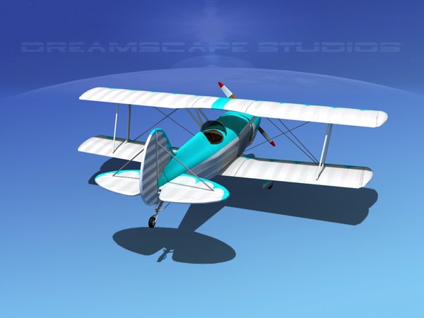 3d propeller acro sport biplane model