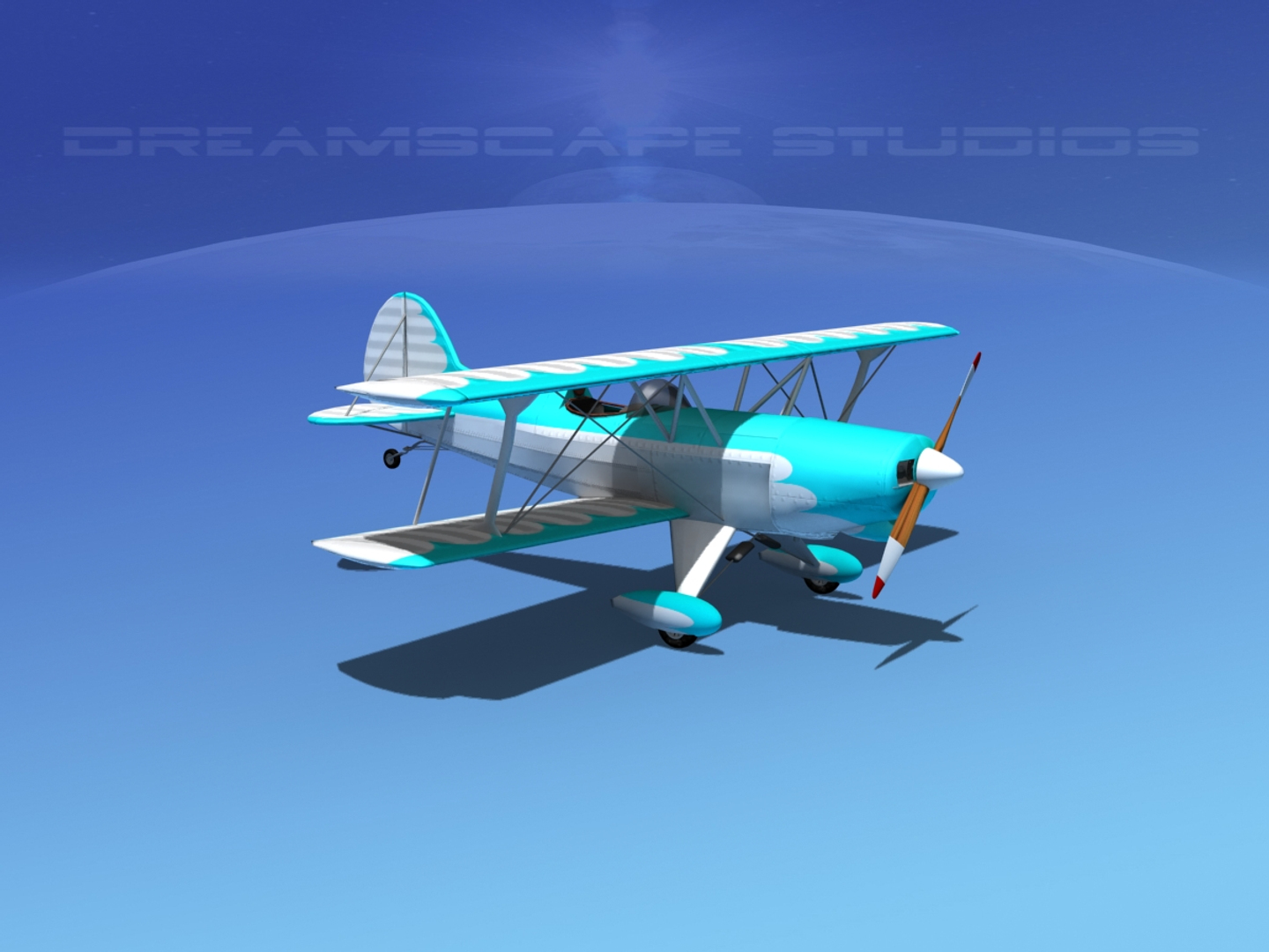 3d propeller acro sport biplane model