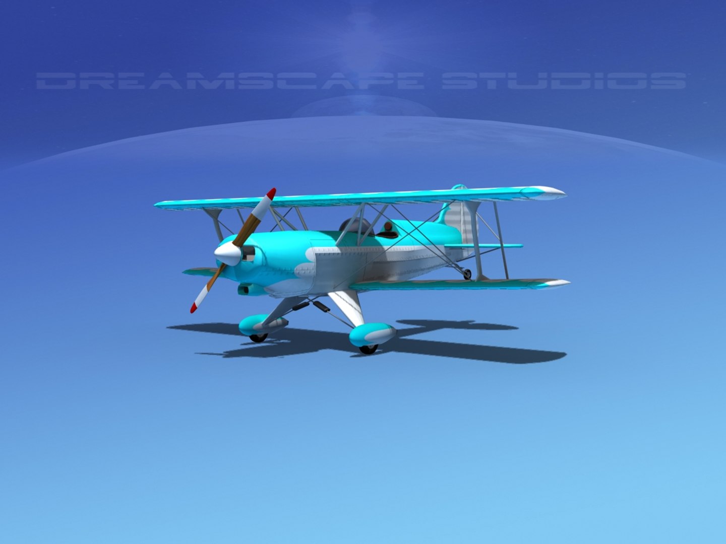 3d propeller acro sport biplane model