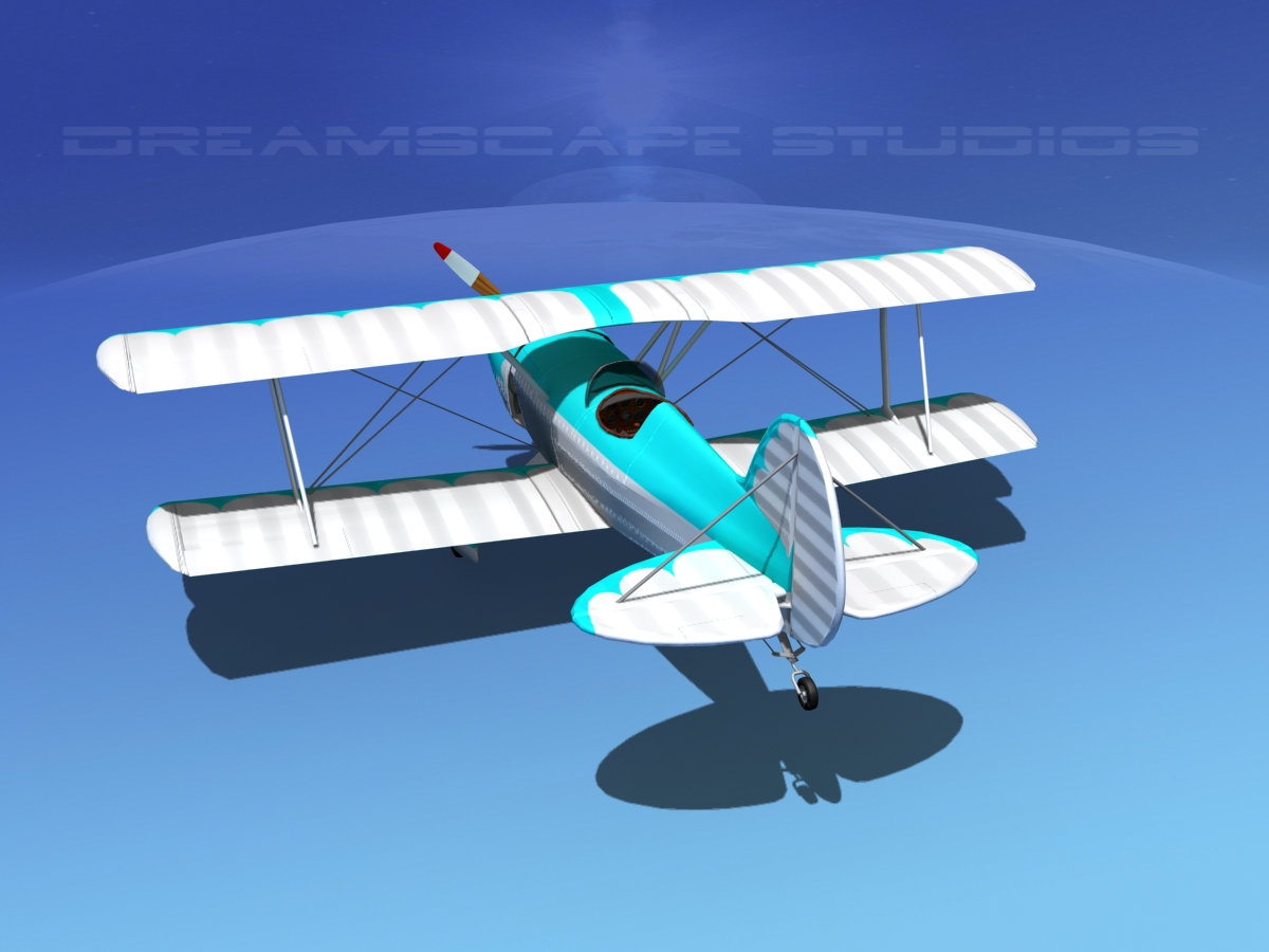 3d propeller acro sport biplane model