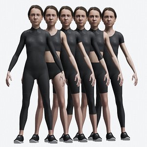 3D Girl in sportwear