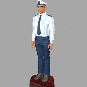 3d ship captains uniform model