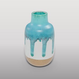 Turquoise Drip-Glaze Vase