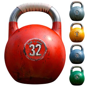 3D model Classic Kettlebell 24kg VR / AR / low-poly