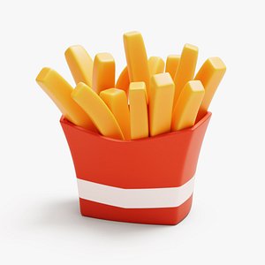 3D French Fries Stylized model