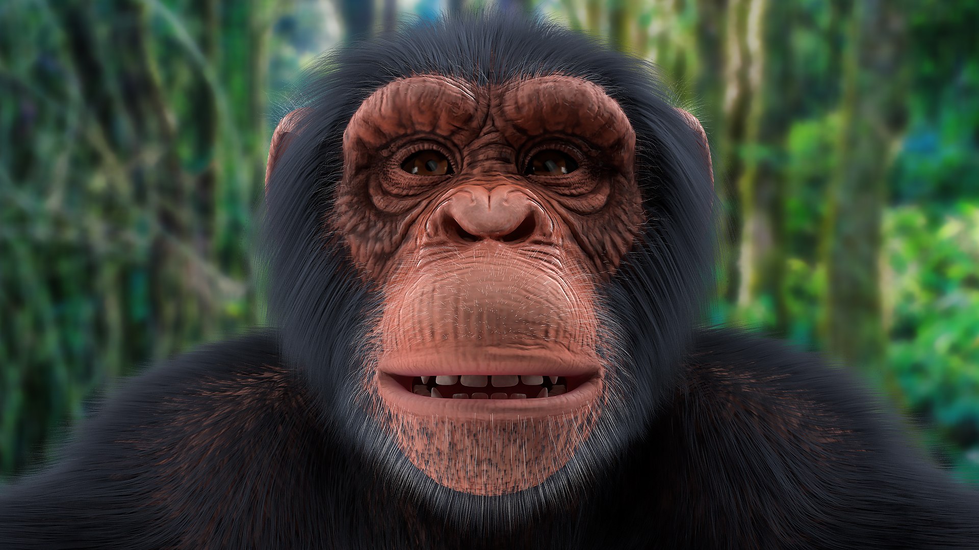 3D chimpanzee t-pose light fur animal - TurboSquid 1441049