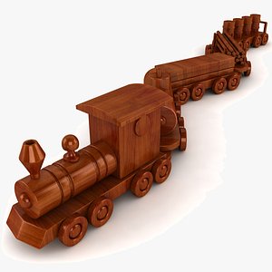 3dsmax wooden train set
