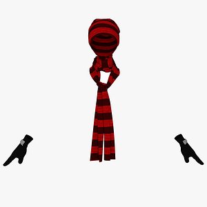 Scarf hat gloves fbx