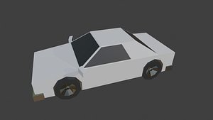3D 70s Sedan Lowpoly model