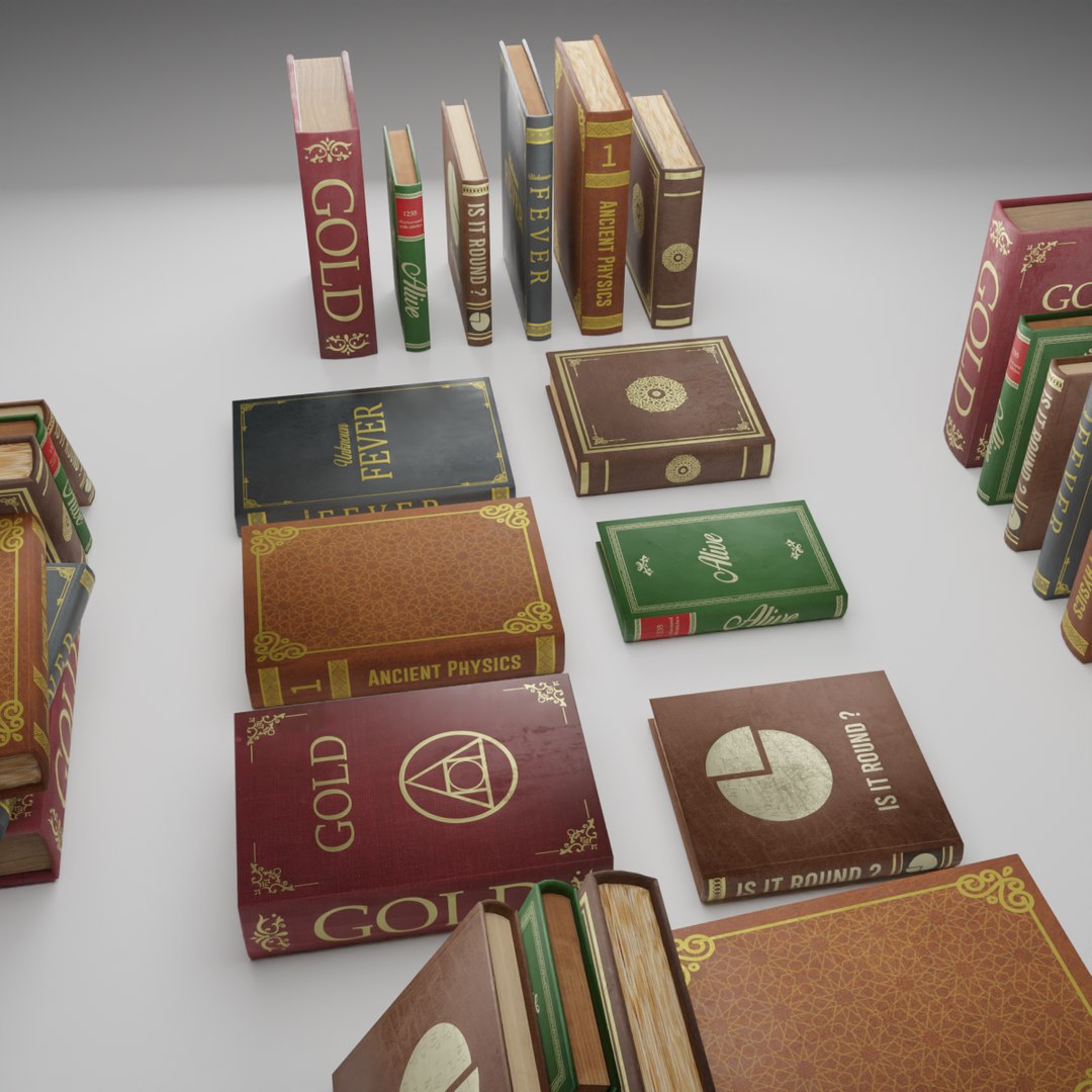 Book Collection Game Ready 3D Model - TurboSquid 1857084