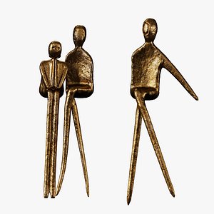 3D Three People sculpture model