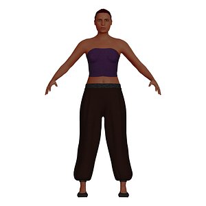 3D adult woman harem pants model