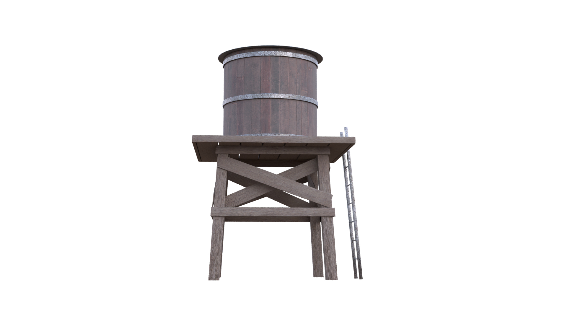 Rustic Water Tower Model - TurboSquid 2441837