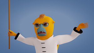 Rigged Monkey Soldier Character model