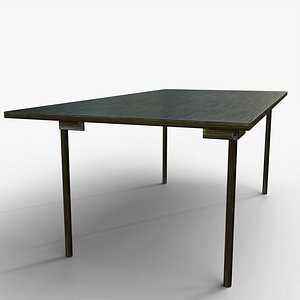 Modern Black Wood Dining Table Design 3d