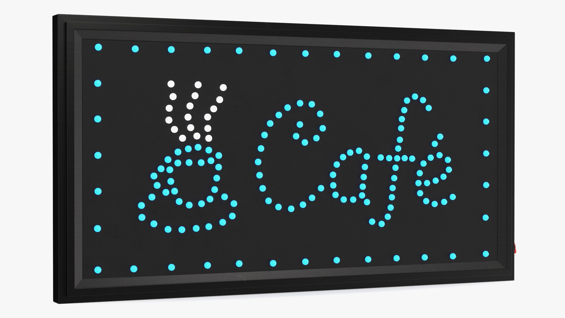 Cafe Sign Bright Blue LED Light ON 3D - TurboSquid 2105583