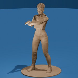 Black female undercover cop 3D model