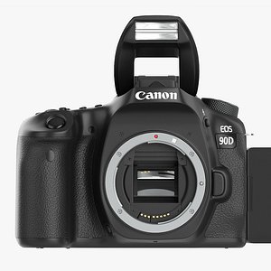 Canon EOS 90D DSLR camera body open 3D model