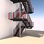 Fire escape metal stairs