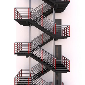 Fire escape metal stairs