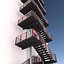 Fire escape metal stairs