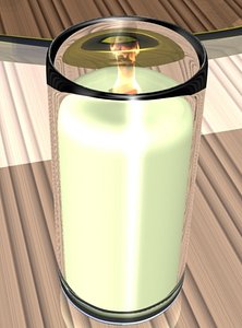 3d model wood wick candle
