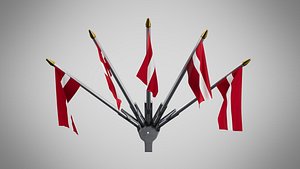 Wall Mount Flags 5 Of Latvia 3D
