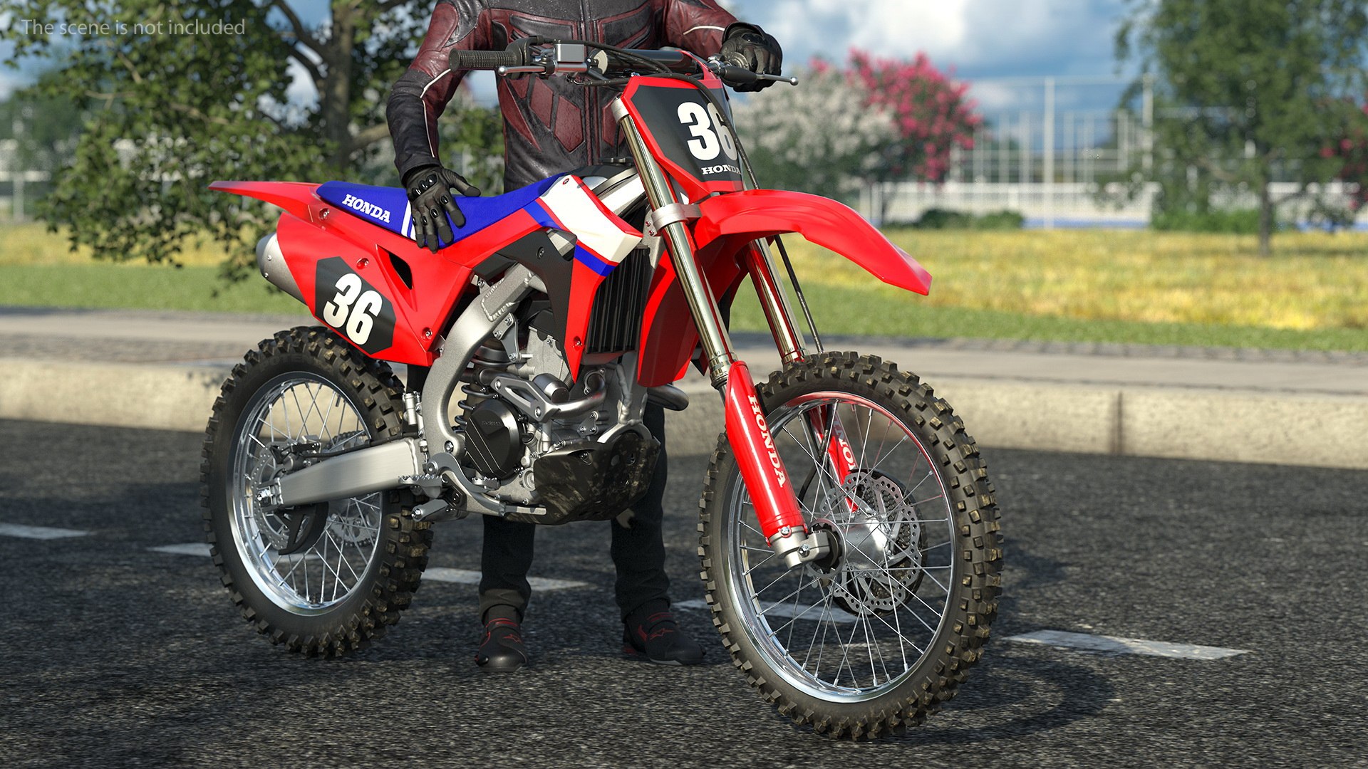 Motocross Bike Honda CRF250R 2018 Rigged(1) 3D model preview