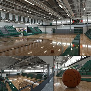 Gymnasium Basketball Sports Arena Interior 3D model