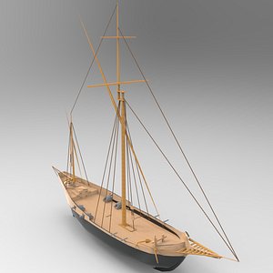 Small Sailboat Low-poly 3D model
