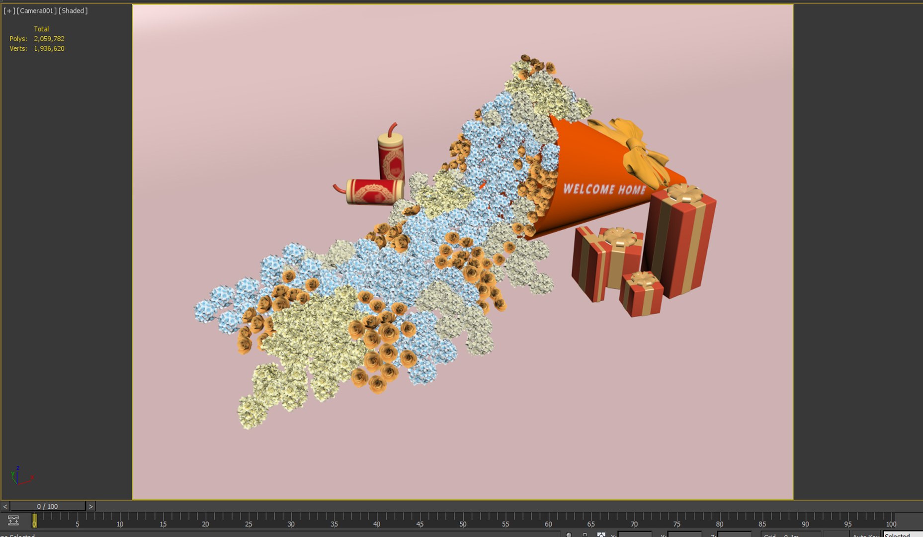 3D Modern Head Flower Bouquet Display Giant Flower Bouquet Commercial