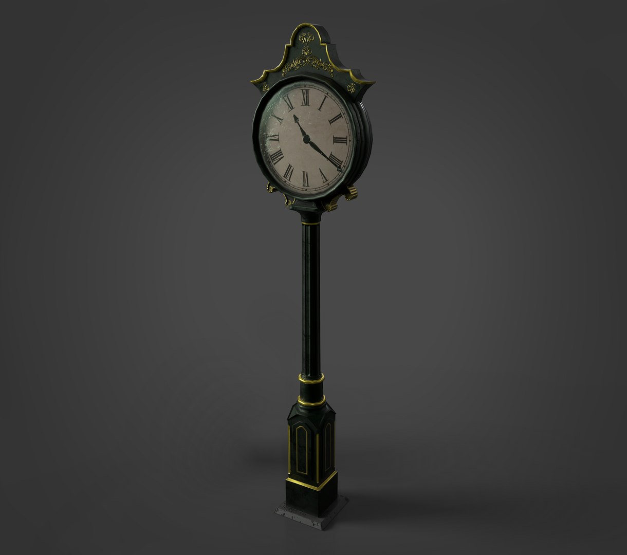 Victorian Street Assets Clock Barrel Postbox 3D Model - TurboSquid 1715179
