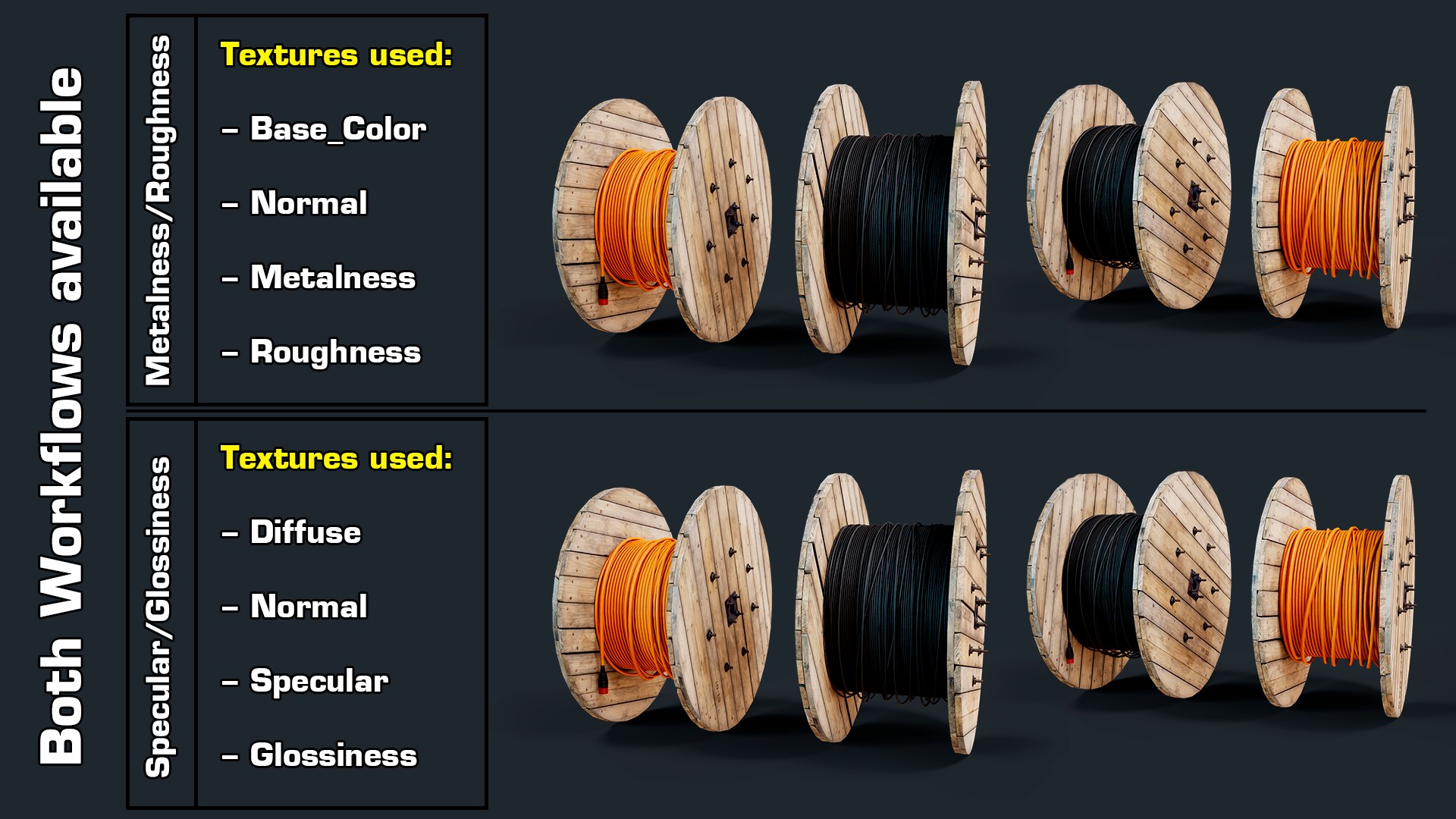 cable reels gameready lods 3D model https://p.turbosquid.com/ts-thumb/6W/wbHEQM/k0/both_workflows/png/1607802611/1920x1080/fit_q87/6daa32a3dc7f03ed5fbb2322d0aeb5af67d5ef53/both_workflows.jpg