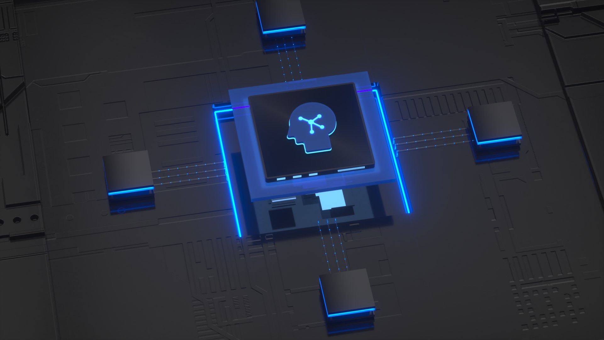 3D C4D Octane CPU Chip Core Capacitance Scifi Circuit Board 18 ...