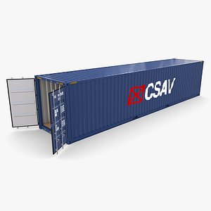 3D model 40ft Shipping Container CSAV v2