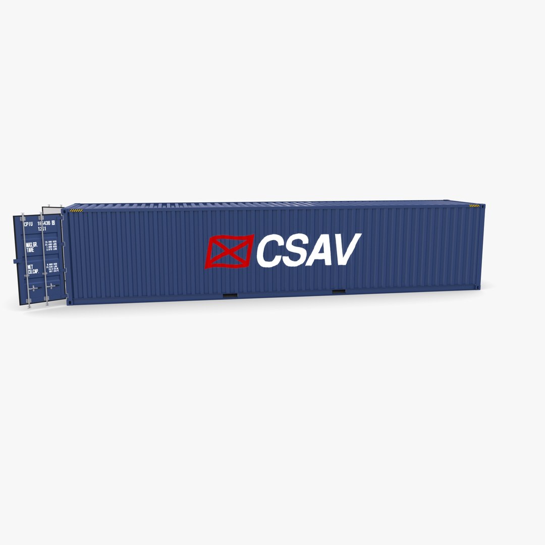 3D Model 40ft Shipping Container CSAV V2 - TurboSquid 1778441