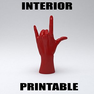 hand rock printable print 3d model