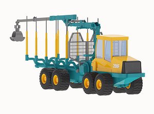 Harvester Forestry 208F Crane 3D model