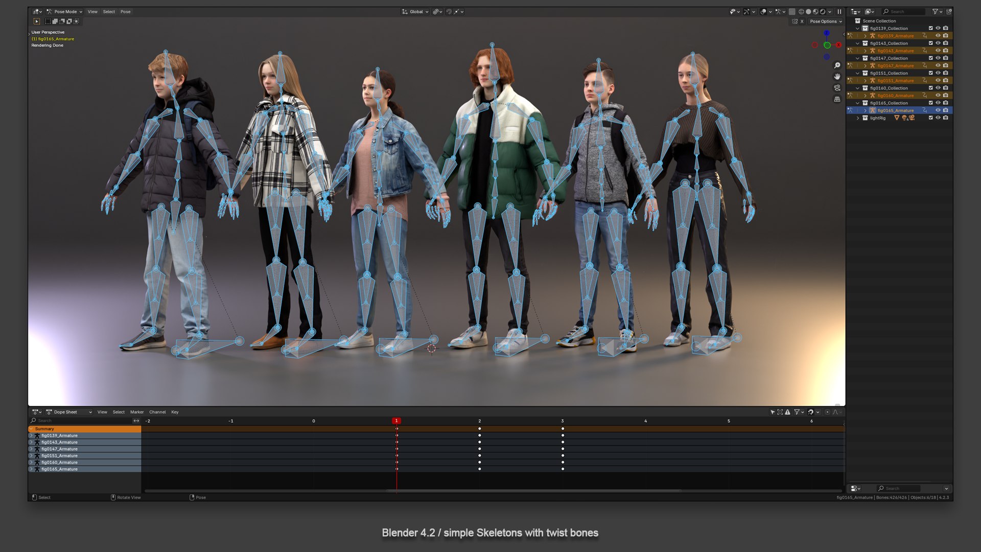 3D Rigged People SixPack 004 - Render School Students - TurboSquid 2302834
