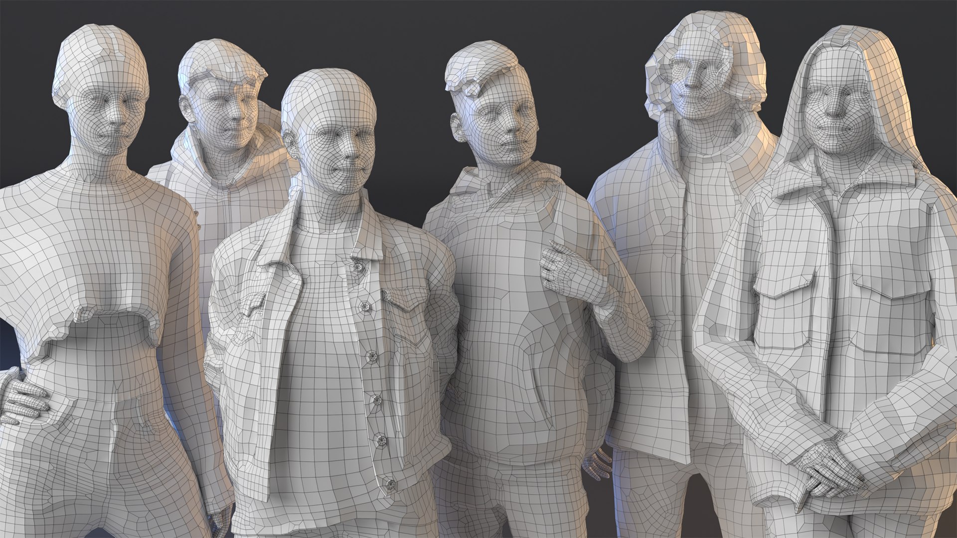 3D Rigged People SixPack 004 - Render School Students - TurboSquid 2302834