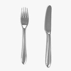 elegant knife fork obj