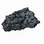 Realistic Stone Debris Asphalt Piece Carvão Preto