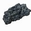Realistic Stone Debris Asphalt Piece Carvão Preto