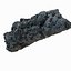 Realistic Stone Debris Asphalt Piece Carvão Preto