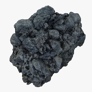 Realistic Stone Debris Asphalt Piece Coal Black Mineral Black Hell inferno lava volcano