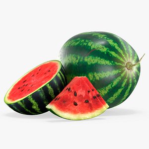 Fresh Watermelon with Half and Cut Slice