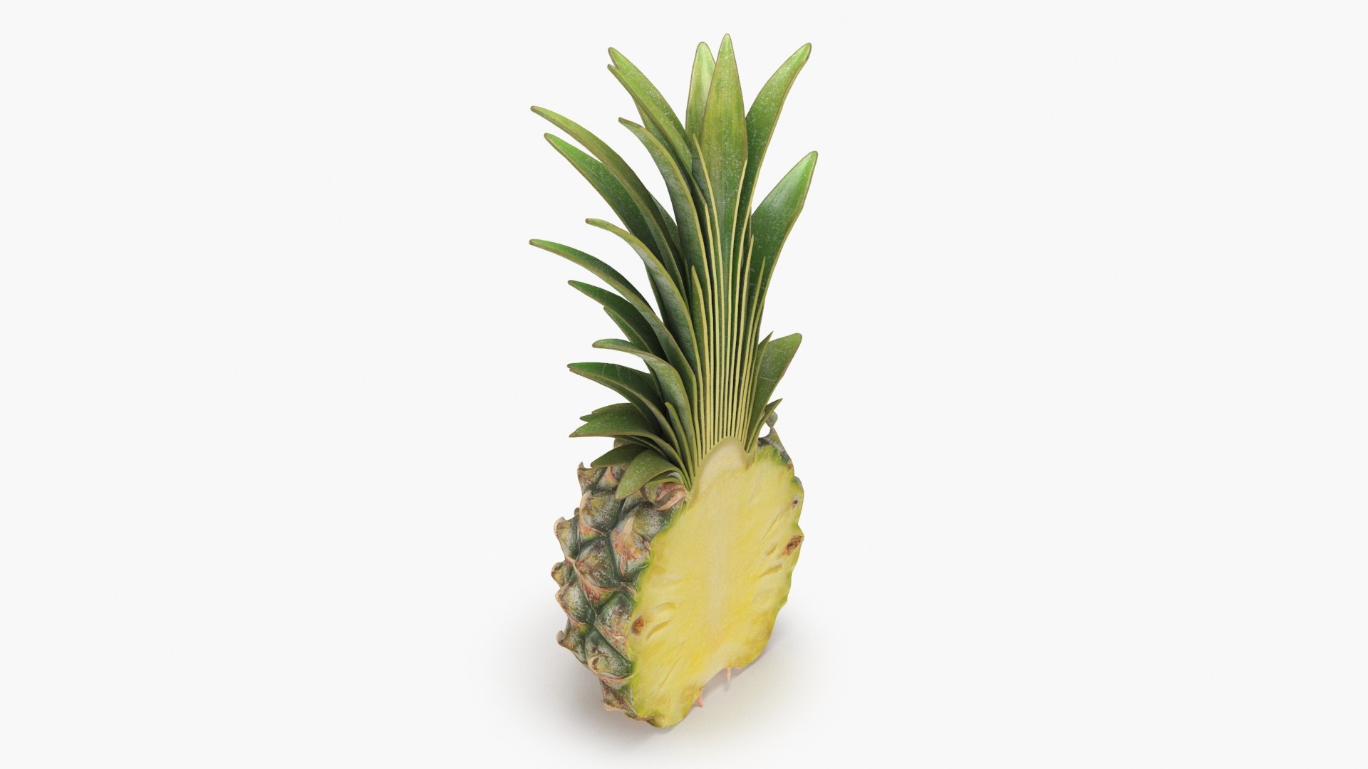 Whole And Half Pineapple Model - TurboSquid 2093953