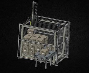 Truss Carton Palletizer  Efficient Carton Stacking Machine 3D